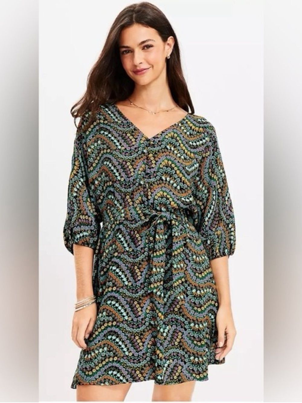 NWT Loft Garden Floral Button Dolman Pocket Dress size XXSP